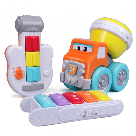 Bburago Junior Комплект Drive 'N Rock строителeн камион с батерии и 3 инструмента 16-89034 от Пакостник