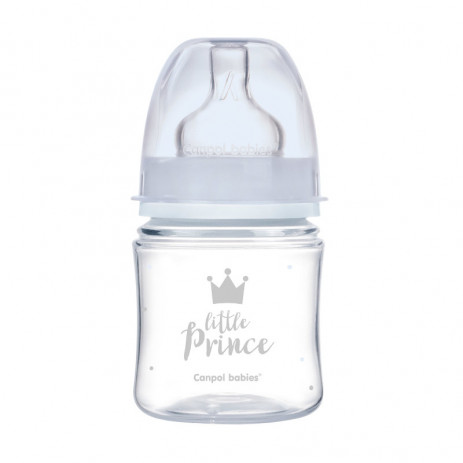 Canpol babies Шише антиколик с широко гърло 120мл ROYAL BABY Синьо 35/233 от Пакостник