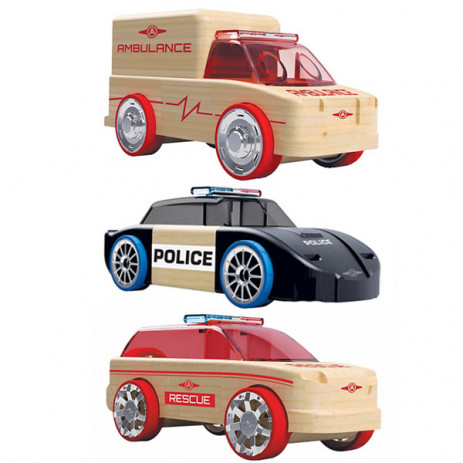 Automoblox Дървени сглобяеми коли 3 броя 53106 от Пакостник
