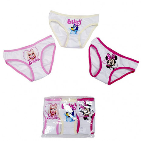 Venera Бикини 3 броя памук/ликра (Barbie, Bluey, Minnie) 7225 (5,6,7,8 год) от Пакостник