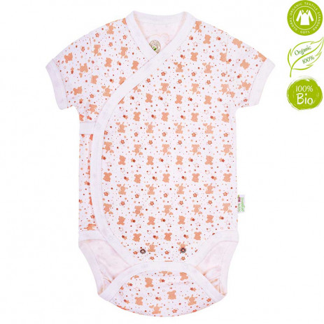Bio Baby Боди с къс ръкав 100% органичен памук (50,62,68,74 см) Кафява щампа от Пакостник