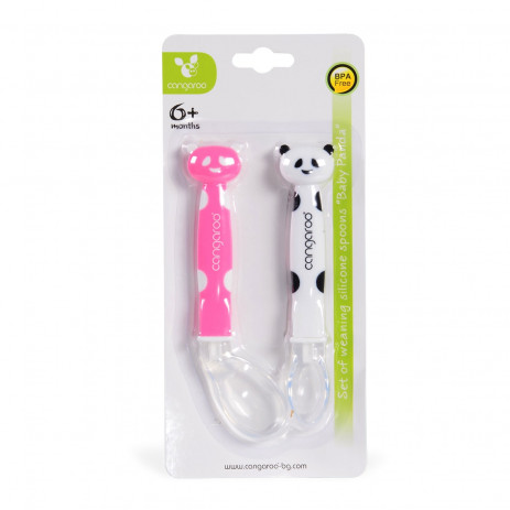 Cangaroo Комплект силиконови лъжички 2 броя BABY PANDA Розов F1607 от Пакостник