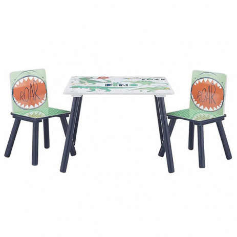 Ginger Home Дървена маса с 2 столчета - за учене, игра, рисуване, хранене DINOSAUR 3 год+ TF6503 от Пакостник