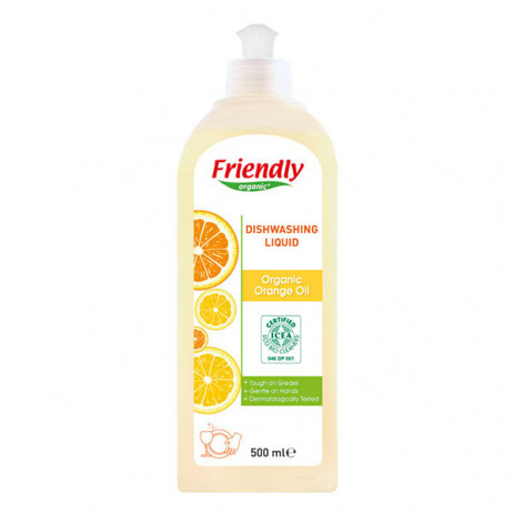 Friendly Organic Препарат за измиване на съдове с портокалово масло 500 мл FR.00447 от Пакостник