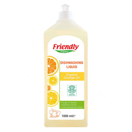 Friendly Organic Препарат за измиване на съдове с портокалово масло 1000 мл FR.00638 от Пакостник