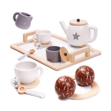 Ginger Home Детски дървен комплект за кафе и чай с аксесоари (3 год+ ) W10B318B от Пакостник