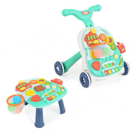 Moni Toys Музикална проходилка-маса 2в1 BASKET Синя от Пакостник