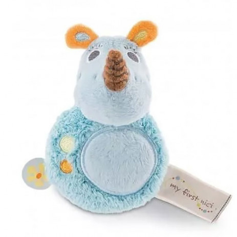 NICI Мека играчка за хващане - дрънкалка 12 см Носорогът Мануфи 3м+ 46585 от Пакостник