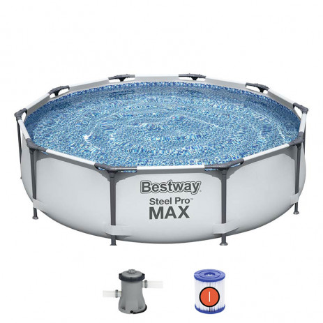 Bestway Басейн 305 x 76 см + филтърна помпа STEEL PRO 56408 от Пакостник