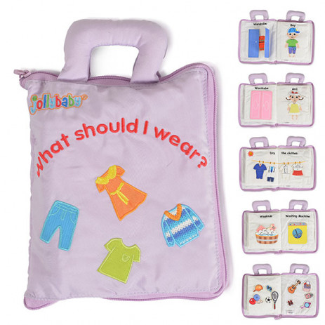 Jollybaby Мека МОНТЕСОРИ книжка-чанта 18м+ WHAT SHOULD I WEAR 8347-1 от Пакостник