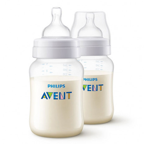 Philips Avent Шише за хранене 2 броя Anti-Colic 260 мл с биберон 1м+ (Flow 2) SCY103/02 от Пакостник