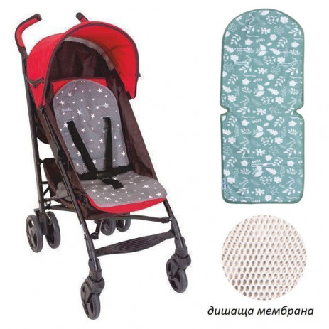 Sevi bebe Универсална подложка за количка с 3D дишаща мембрана Листа от Пакостник