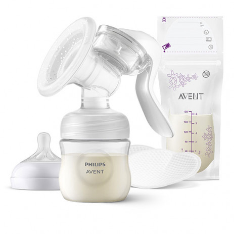 Philips Avent Механична помпа за изцеждане на кърма Natural Motion + 5 бр торбички и 2 бр подплънки от Пакостник