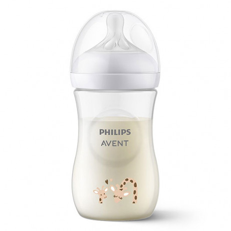 Philips Avent Шише за хранене NATURAL RESPONSE 260 мл с биберон 1м+ (Flow 3) Жирафи SCY903/66 от Пакостник