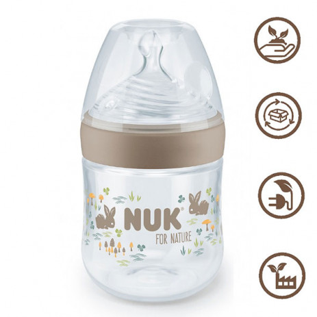 Nuk FOR NATURE Шише РР Temperature Control 150мл 0м+ S Бежово от Пакостник