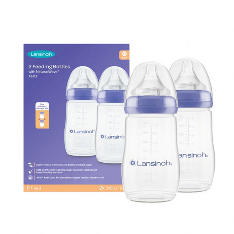 Lansinoh Шишета 2 броя 240 мл с биберон NaturalWave (3м+) L-75450 от Пакостник
