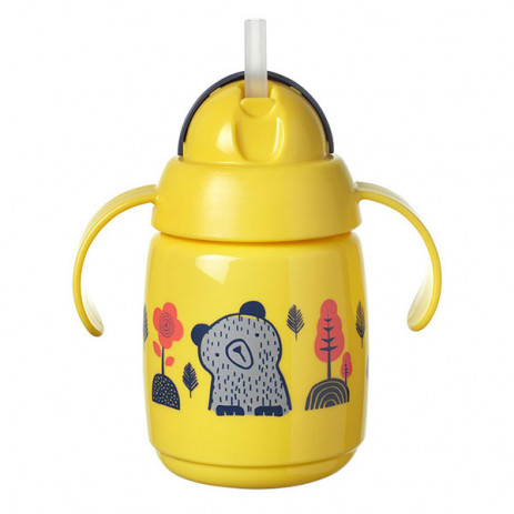 Tommee Tippee Неразливаща се чаша с дръжки и сламка 300 мл 6м+ Жълта TT.0223 от Пакостник