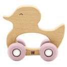 Играчка дървена с чесалка DUCK Pink