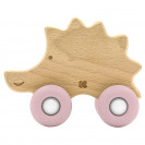 Играчка дървена с чесалка HEDGEHOG Pink
