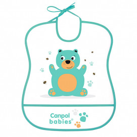 Canpol babies Лигавник с джоб Happy Animals 6м+ Тюркоаз 2/919