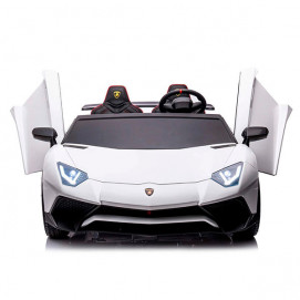Kikkaboo Акумулаторна кола 24V с дистанционно EVA гуми Licensed Lamborghini Aventador SVJ White