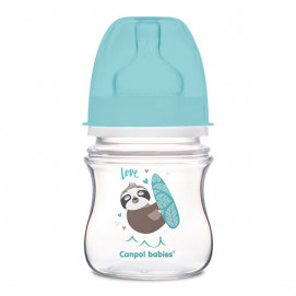 Canpol babies Шише антиколик с широко гърло 120мл EXOTIC ANIMALS Синьо 35/220