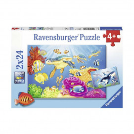 Ravensburger Пъзел 2 х 24 ел. Подводен живот