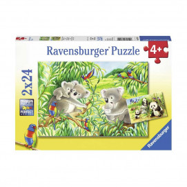 Ravensburger Пъзел 2 х 24 ел. Коали и Панди