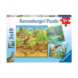 Ravensburger Пъзел 3 х 49 ел. Животни в природата