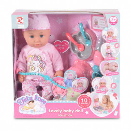 Moni Toys Пишкаща музикална кукла 36 см с аксесоари 8631