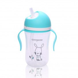 Cangaroo Чаша 300 мл със силиконова сламка 6м+ Синя C0587