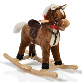 Moni Toys Плюшено конче-люлка със звук CHIPPER Каки WJ-001