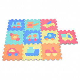 Moni Toys Мек пъзел-килим ПРЕВОЗНИ СРЕДСТВА 10 ел 32 х 32 см 1007B3
