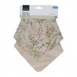 Kikkaboo Комплект 2 броя муселинови лигавници Secret Garden Beige