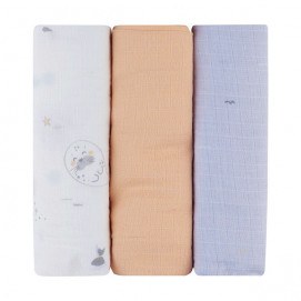 Kikkaboo Комплект 3 броя муселинови пелени 75 x 75 см Seally Me