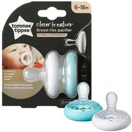 Tommee Tippee Ортодонтични залъгалки BREAST-LIKE 6-18м 2 броя TT.0202