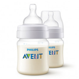 Philips Avent Шише за хранене 2 броя Anti-Colic 125 мл с биберон 0м+ (Flow 1) SCY100/02