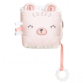 Kikkaboo Плюшено сензорно кубче Bear with me16см 0м+ Розово