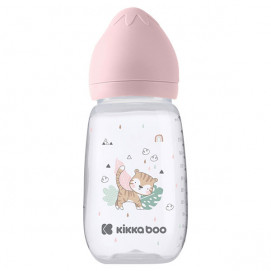 Kikkaboo Шише с широко гърло и антиколик биберон 310 мл 6м+ SAVANNA Розово