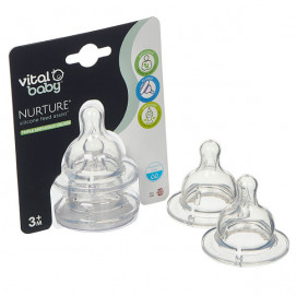 Vital Baby Силиконов биберон за подпомагане на храненето 3м+ 2 броя V-443827