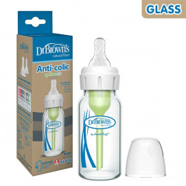 Dr.Brown's Стъклено шише 120 мл Anti-Colic Natural Flow Options+ тясно гърло