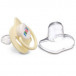 Ортодонтична силиконова залъгалка с капаче 6м+ TOP-110