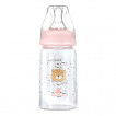 Kikkaboo Стъклено шише с широко гърло 120 мл с антиколик биберон Savanna Pink от Пакостник