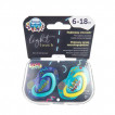 Canpol babies Симетрични силиконови залъгалки 6-18м 2 броя NEON LOVE Сини 22/653 от Пакостник