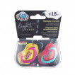 Canpol babies Симетрични силиконови залъгалки 18м+ 2 броя NEON LOVE Розови 22/654 от Пакостник