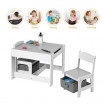 Ginger Home Дървена маса с 2 столчета 2в1 - за игра и съхранение Бяло/Сиво (3-10 год) TF6265 от Пакостник