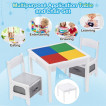 Ginger Home Детска дървена маса тип LEGO с 2 стола (3-10 год) Бял/Сив TF6705 от Пакостник