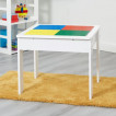 Ginger Home Детска дървена маса тип LEGO с 2 стола (3-10 год) Бял/Сив TF6705 от Пакостник