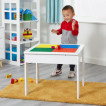 Ginger Home Детска дървена маса тип LEGO с 2 стола (3-10 год) Бял/Сив TF6705 от Пакостник