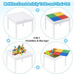 Ginger Home Детска дървена маса тип LEGO с 2 стола (3-10 год) Бял/Сив TF6705 от Пакостник